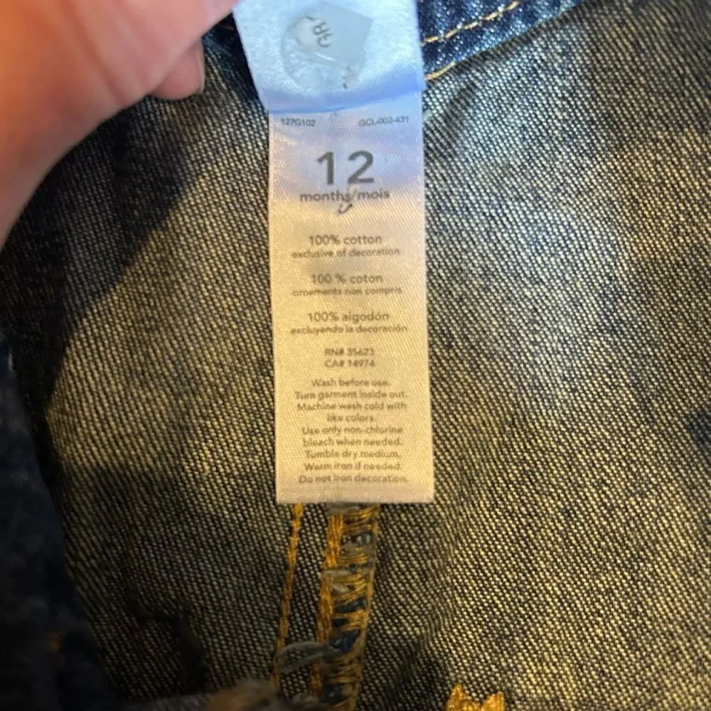 Carter’s I’m one Charming Little Guy overalls bibs 12M cotton